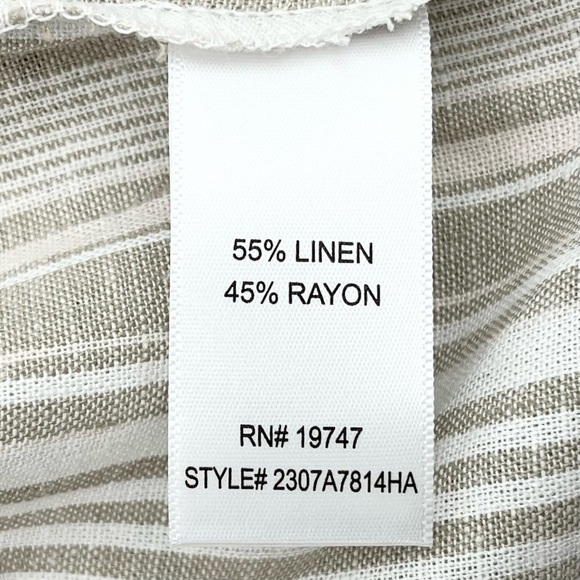 NWT Land n Sea Tan Striped Linen Blend Wide Leg Pants 2X - Picture 11 of 12